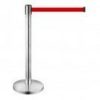 Κολωνάκι οριοθέτησης ασημί (inox) ύψους 91cm με κόκκ. ιμάντα 2m