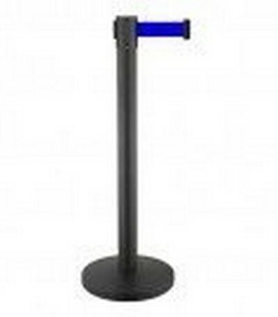Κολωνάκι οριοθέτησης μαύρο (mat) ύψους 91cm με μπλε ιμάντα 2m