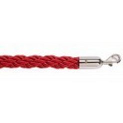 Σχοινί πλεγμένο nylon μήκους 150cm κόκκινου χρώματος με ασημί γά
