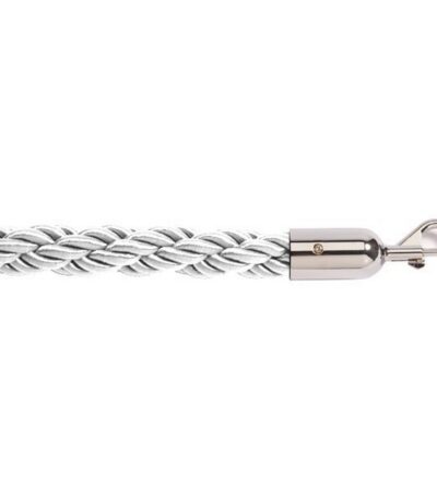 Σχοινί πλεγμένο nylon μήκους 150cm λευκού χρώματος με ασημί γάντ